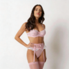 Komplet bielizny z koronką i kokardą Pink Gracekeeper