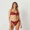 Kwiatowy, komplet bielizny 2-częściowy Crimson Petals – Red