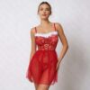 Piżama damska przezroczysta Crimson Whisper – Red