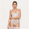 Komplet bielizny kwiatowej z koronką Ivory Enlace – White