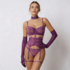 Komplet bielizny w koronke z chokerem Violet Dominion