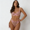 Kwiatowy, komplet bielizny 2-częściowy Rosy Essence – Pink