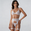Komplet bielizny tiulowej Arctic White – Sheer Minimalist Set