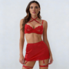 Komplet buduarowy Scarlet Satin – Silk-Touch Lingerie Set