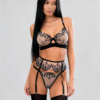 Komplet bielizny koronkowej Art Deco Muse – Nude & Black
