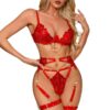 Komplet bielizna - Half‑Cup Red Flames Lace Bra - Red