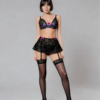 Komplet bielizny koronkowej Midnight Blossom – Black & Purple