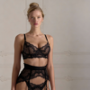 Komplet bielizny buduarowej Noir Filigree – Intricate Lace Set