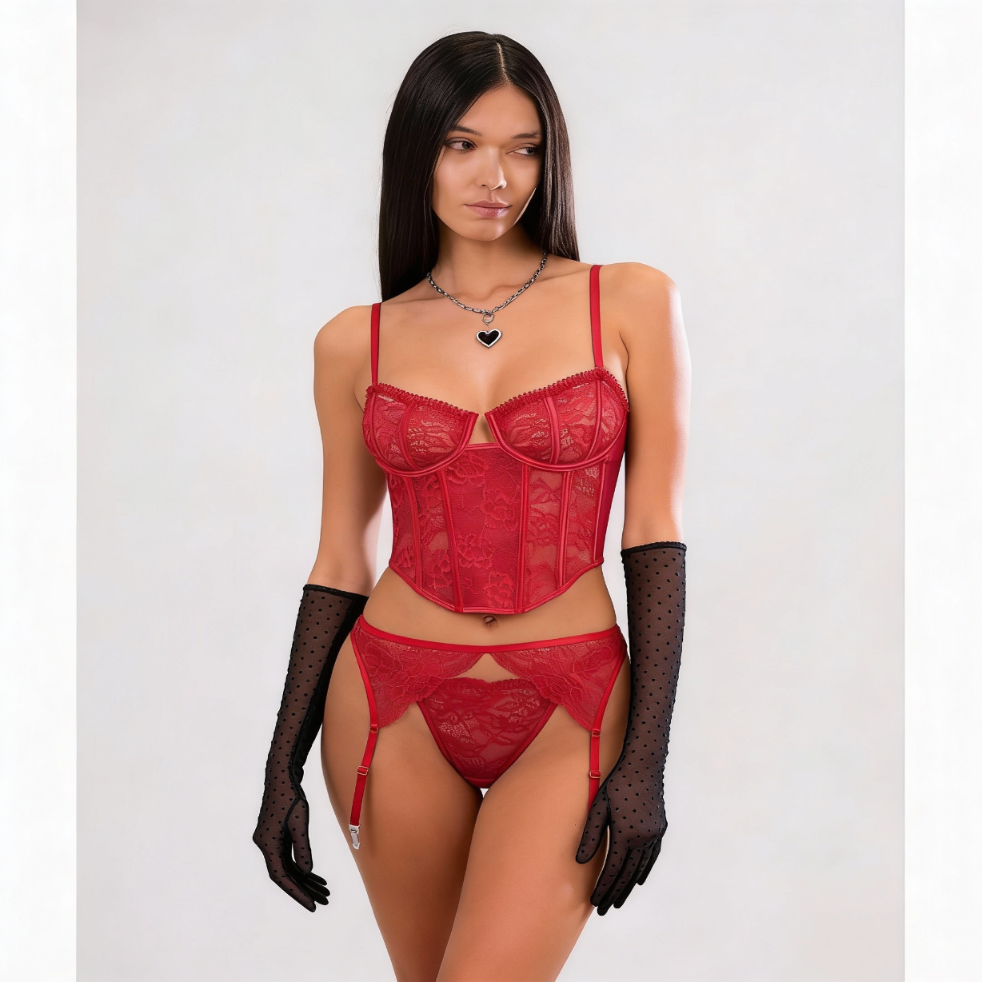 Komplet buduarowy Ruby Muse – Lace Corset Ensemble 9b75d8250c261c27e5446b7607b1abbd