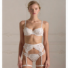 Komplet bielizny buduarowej Ivory Lattice – White Embroidery Set